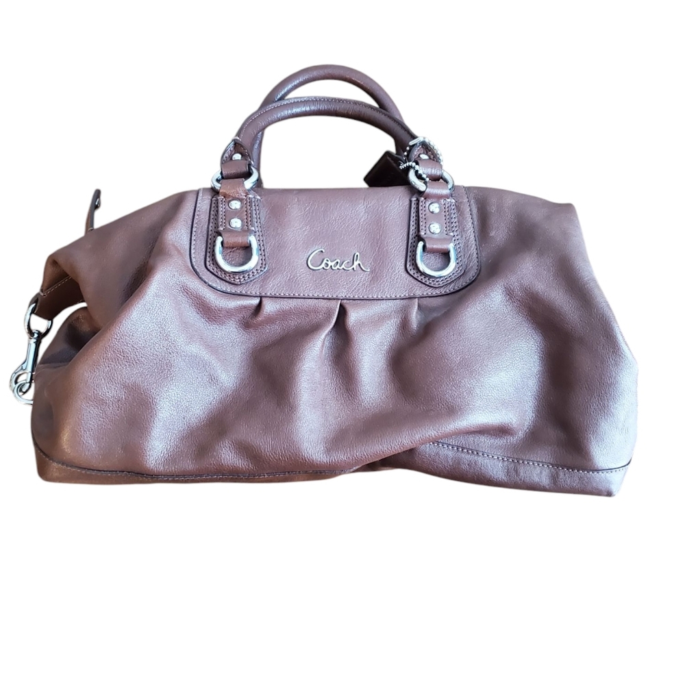 Coach Ashley Satchel Brown Leather